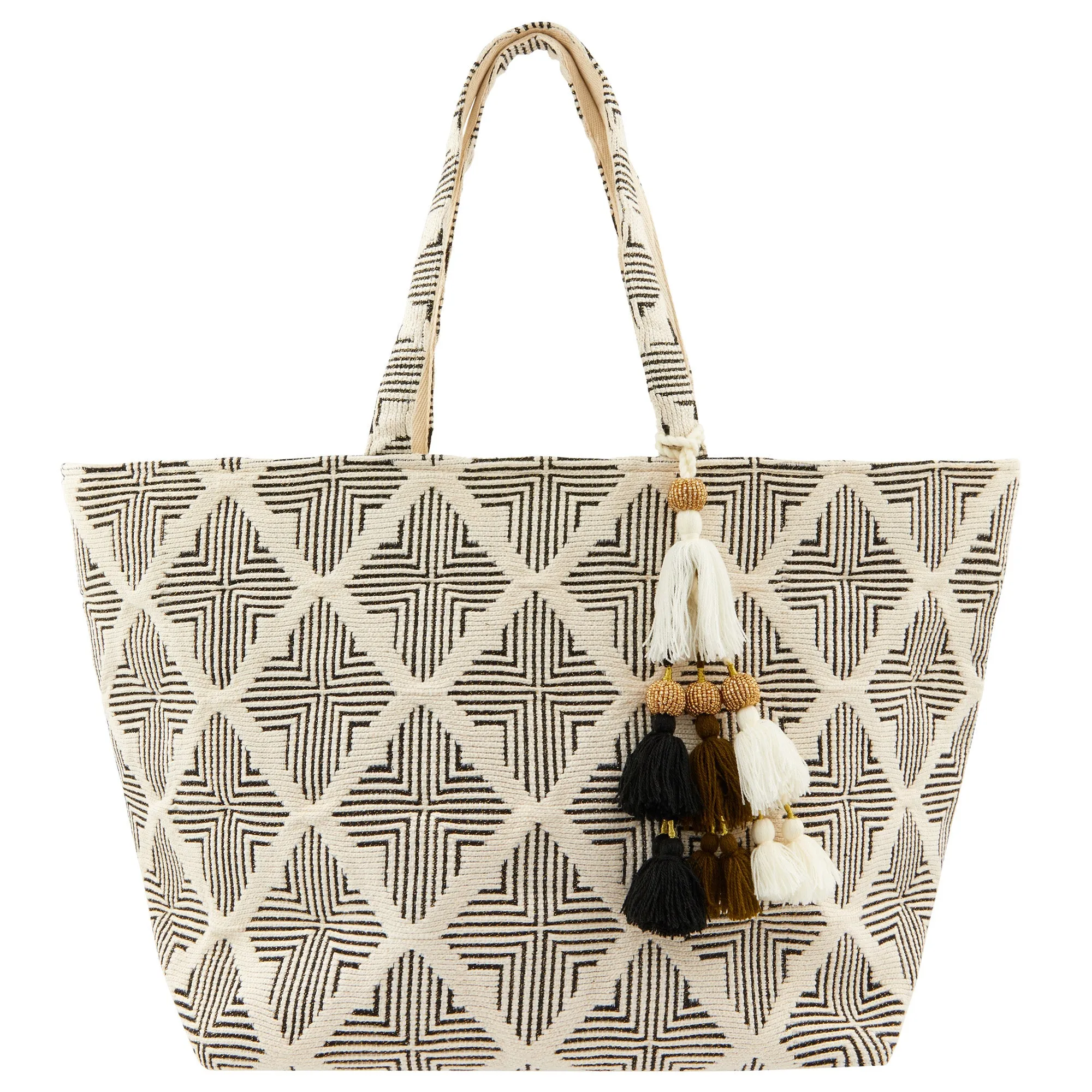 Accessorize London Geo Woven Beach Tote