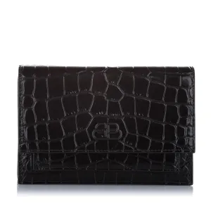 Balenciaga Croc Embossed Sharp Leather Shoulder Bag (SHG-25675)