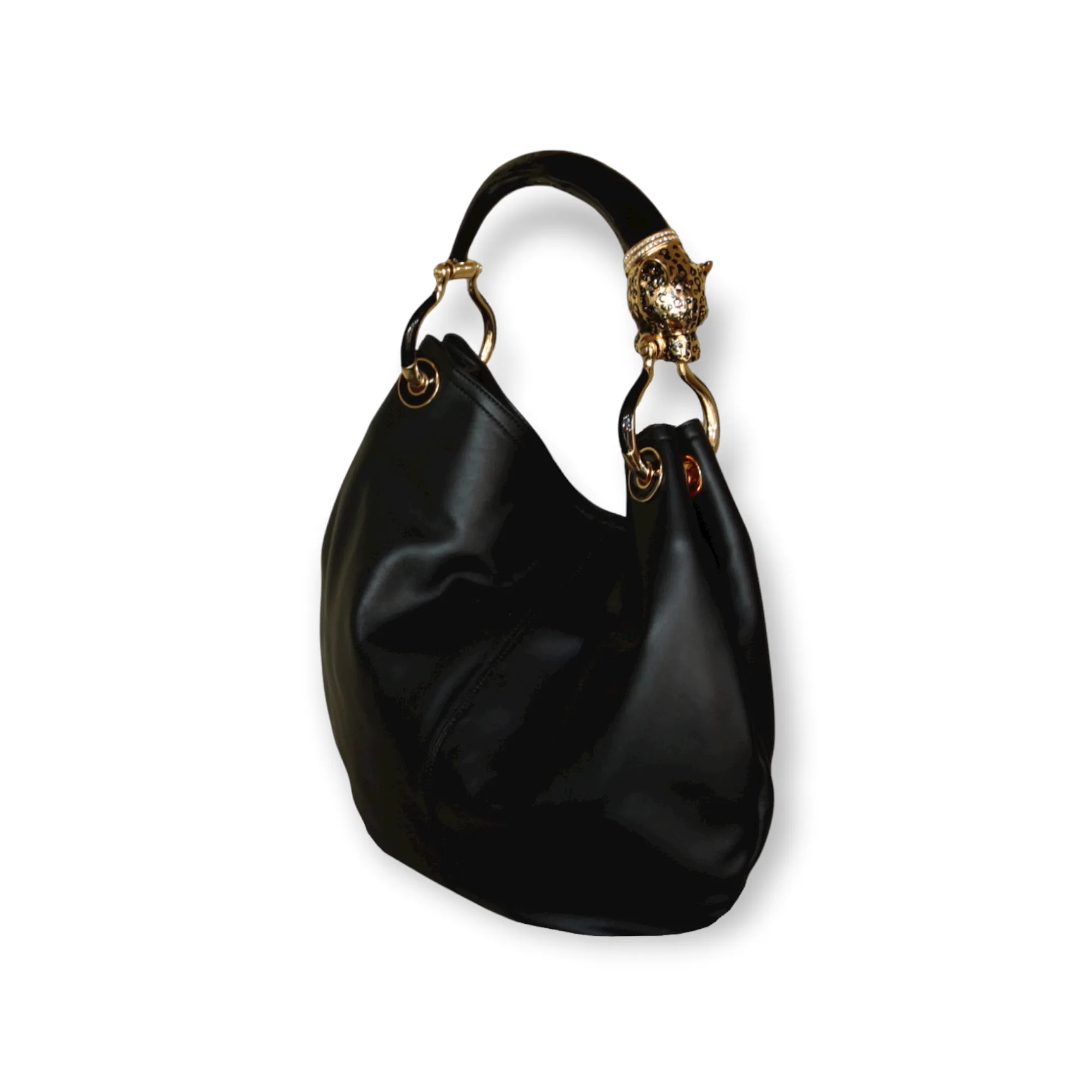 BLACK JAGUAR CLASSIC BAG WITH BLACK VEGAN LEATHER