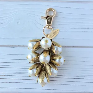 Classic Pearl Bead Cap Bag Charm