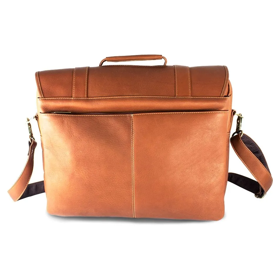 DayTrekr Flap Leather Laptop Brief