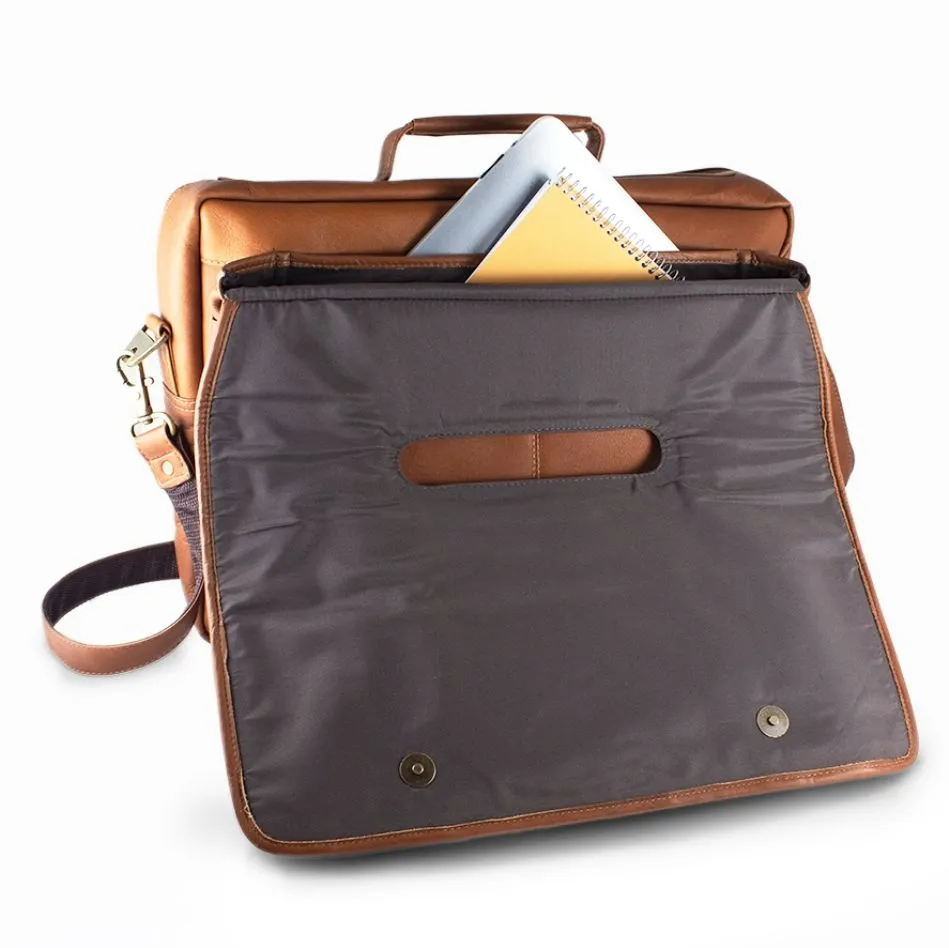 DayTrekr Flap Leather Laptop Brief