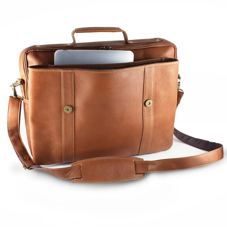 DayTrekr Flap Leather Laptop Brief