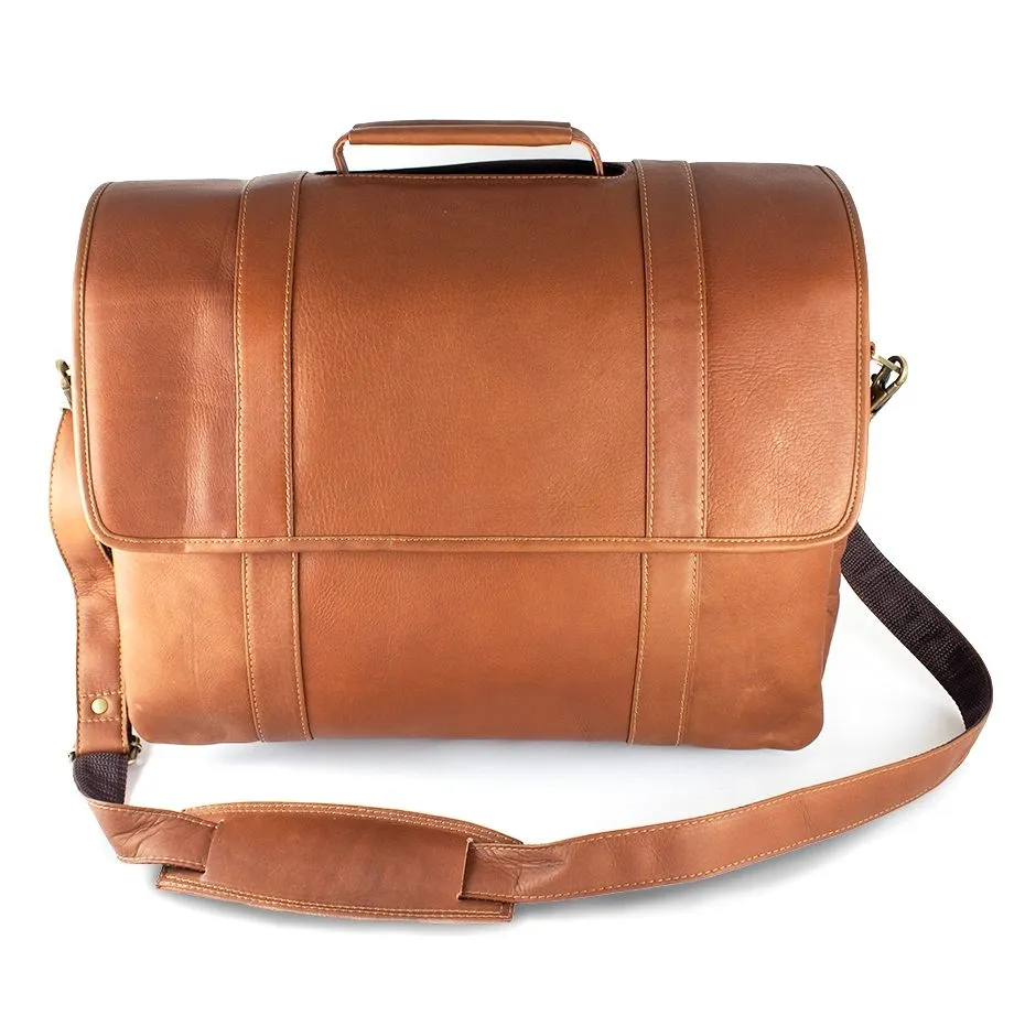 DayTrekr Flap Leather Laptop Brief