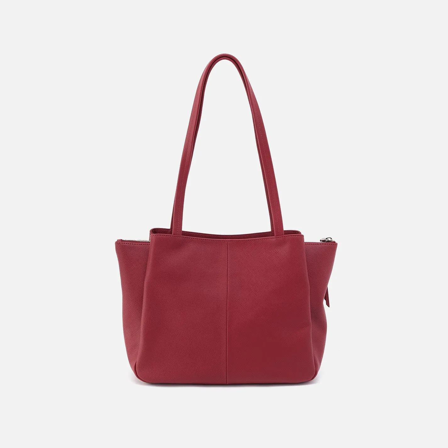 Essential Medium Tote In Soft Saffiano Leather - Cranberry