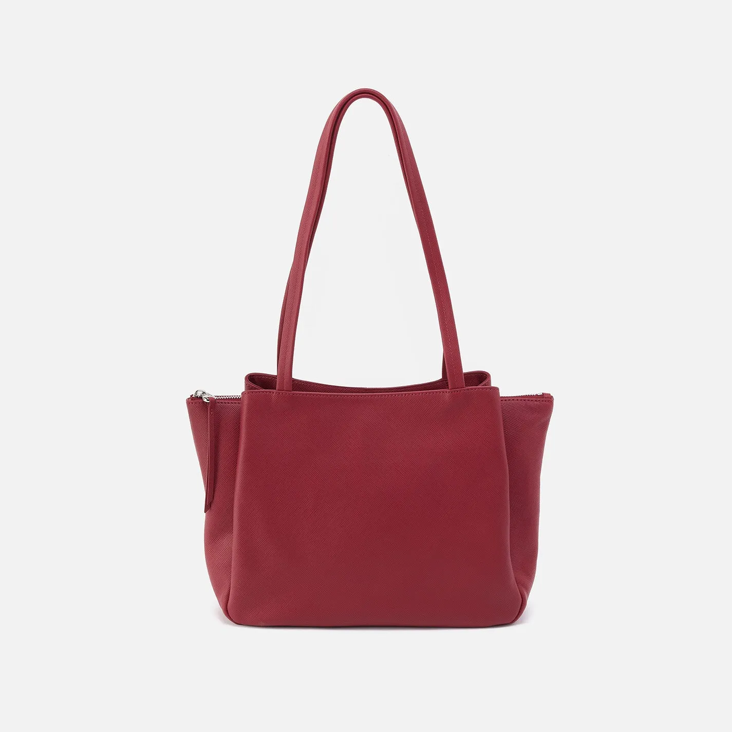 Essential Medium Tote In Soft Saffiano Leather - Cranberry