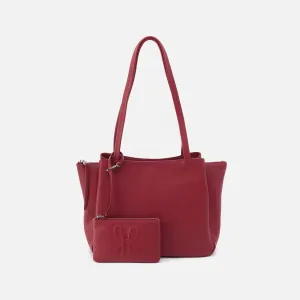 Essential Medium Tote In Soft Saffiano Leather - Cranberry