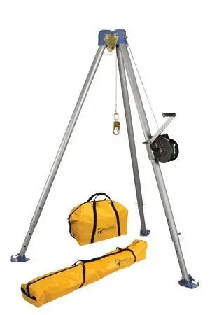 FALLTECH - Tripod Kit (Includes Tripod, Winch, Cable, and Storage Bags) for (6'-11')