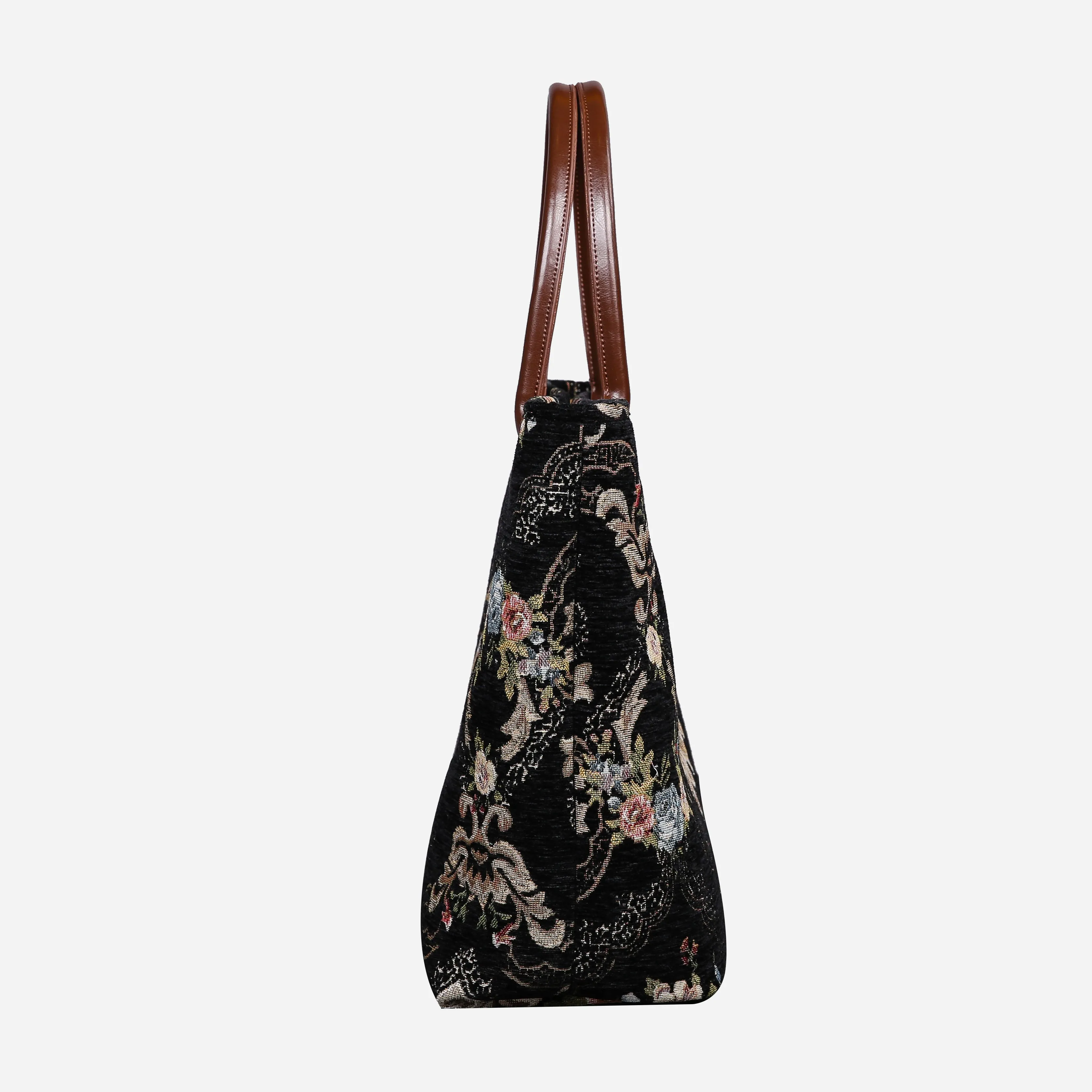 Floral Black Carpet Tote Shopper