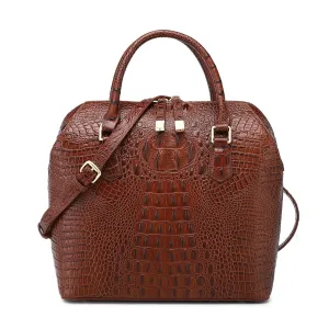 Grace Croc Embossed Leather Handbag