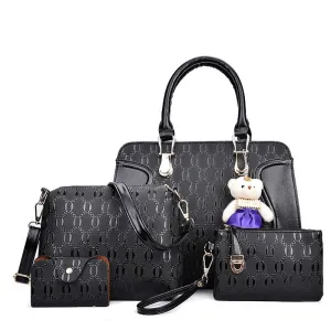 H1810 - Embossed Three Piece Shoulder Bag Set