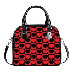 Heart Bags, Heart Checker Bag, Checker Handbag, Heart Print Purse, Heart Purse, Heart Bag, Heart Handbag, Womens Handbags, Small Handbags