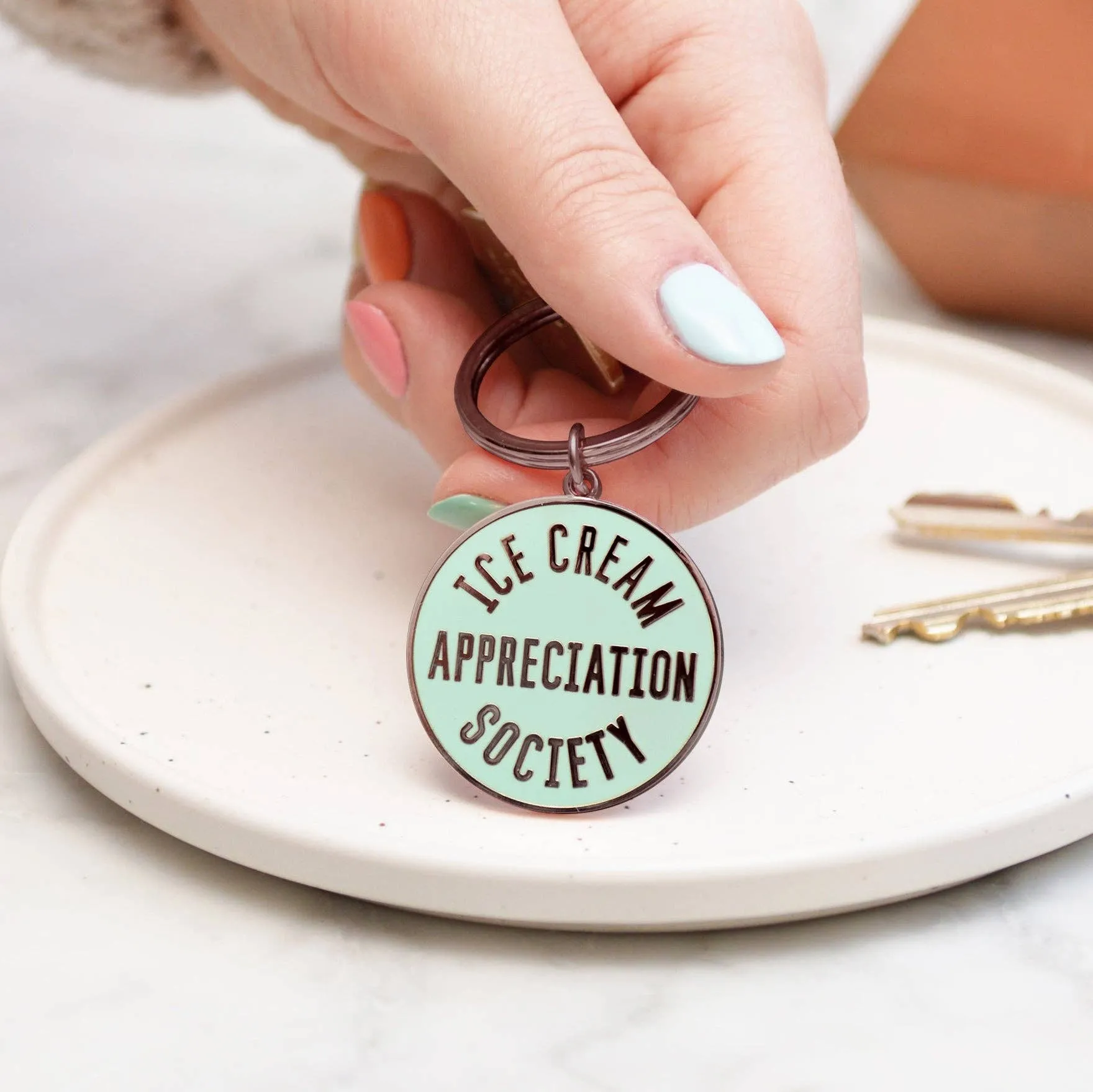 Ice Cream Appreciation Society - Enamel Keyring