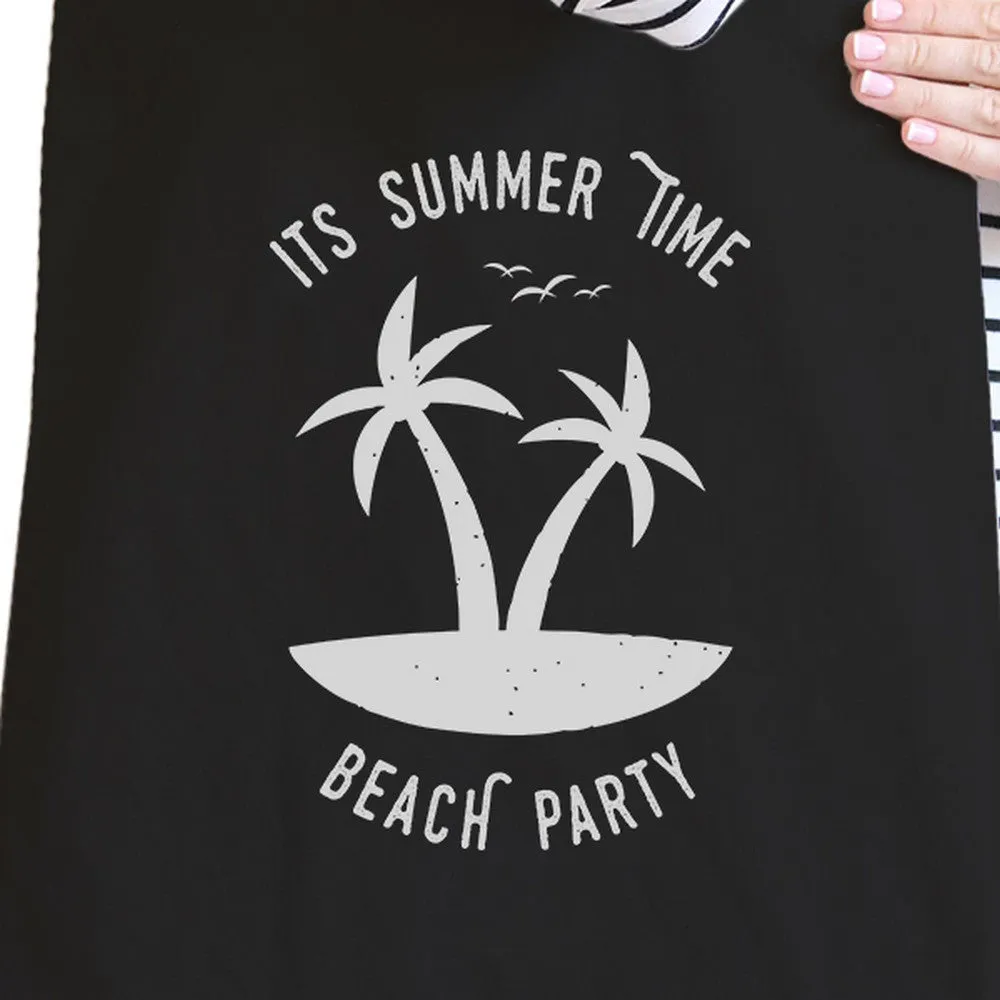 It's Summer Time Beach Party Black Canvas Bags