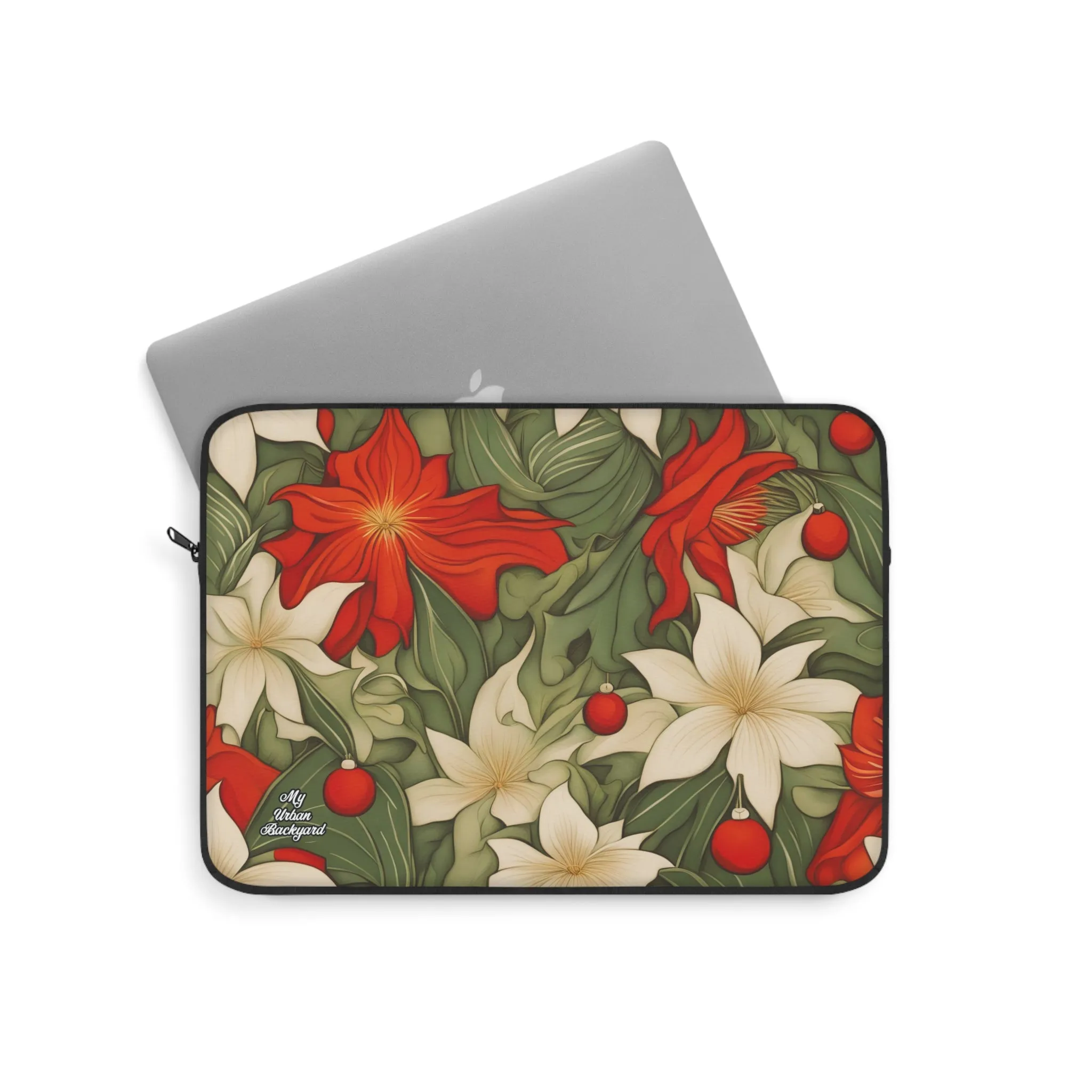 Laptop Carrying Case, Top Loading Sleeve for School or Work - Holiday Flowers