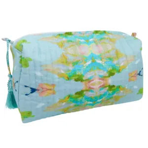 Large Cosmetic Bag - Stained Glass Blue