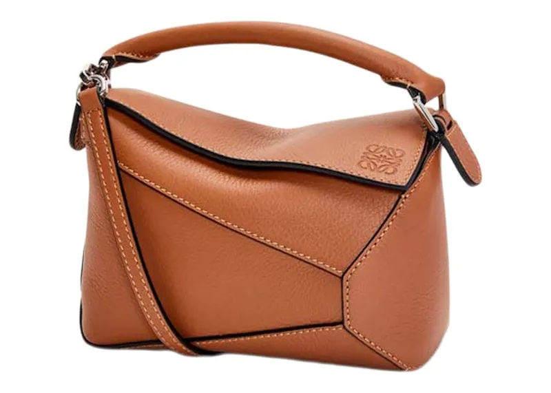 Loewe Mini Puzzle Bag In Classic Calfskin Tan