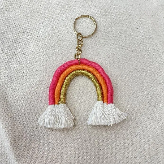 Macrame Rainbow Keychain