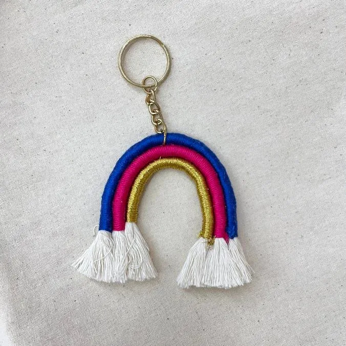 Macrame Rainbow Keychain