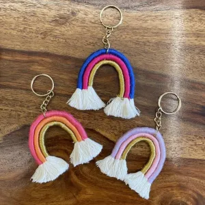 Macrame Rainbow Keychain