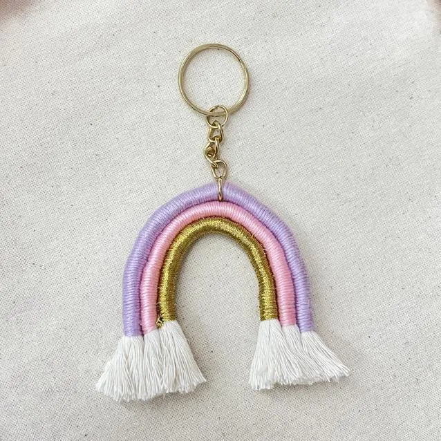 Macrame Rainbow Keychain