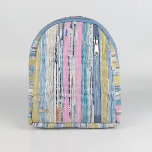 Multicolored Shimmery Striped Upcycled Handwoven Bug Pack (BPK0125-001) PS_W