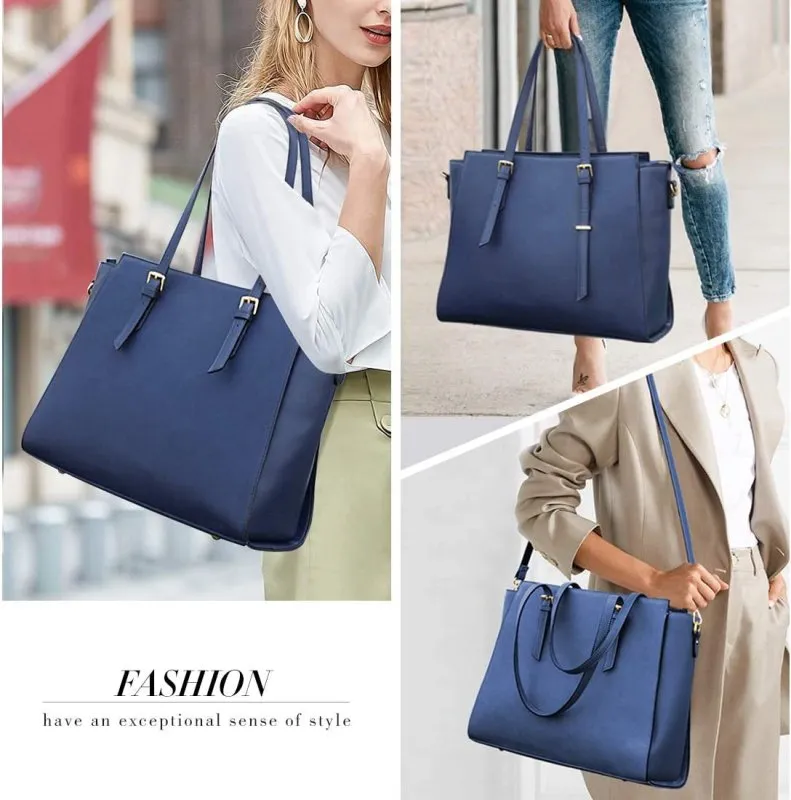 NEWHEY Laptop Bags for Women Large Leather Handbags Ladies Laptop Bag Tote Bag Business Work Shoulder Bag lightweight