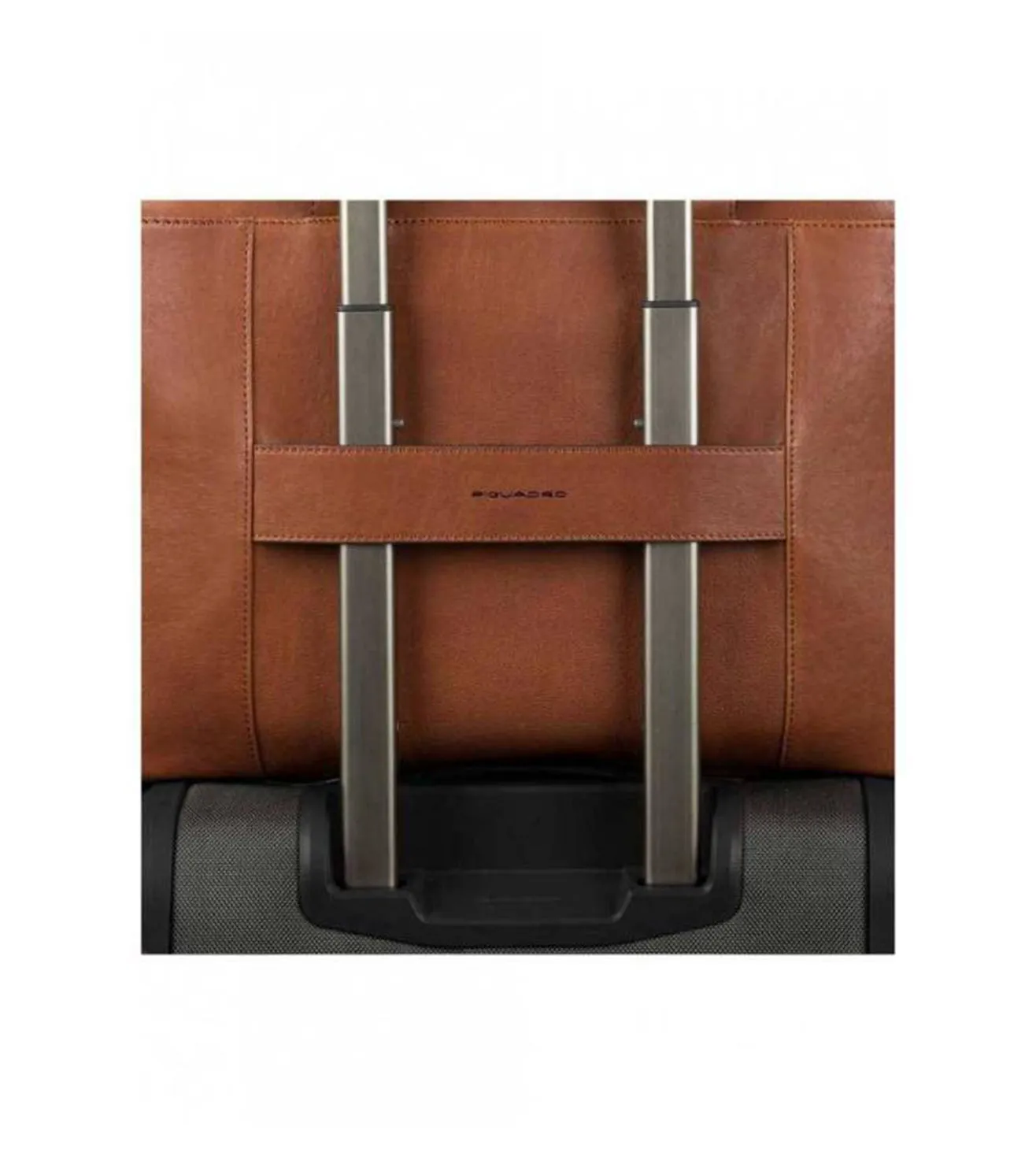 Piquadro Black Square Men's Tobacco Laptop Briefcase