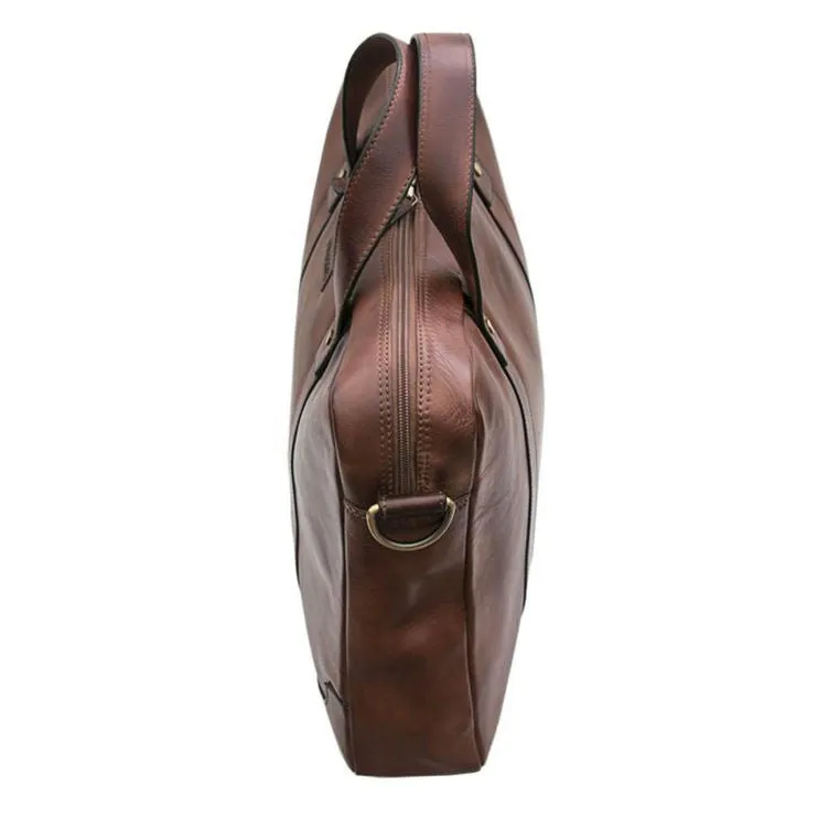 Prime Hide Ridgeback Luxury Brown Leather Briefcase