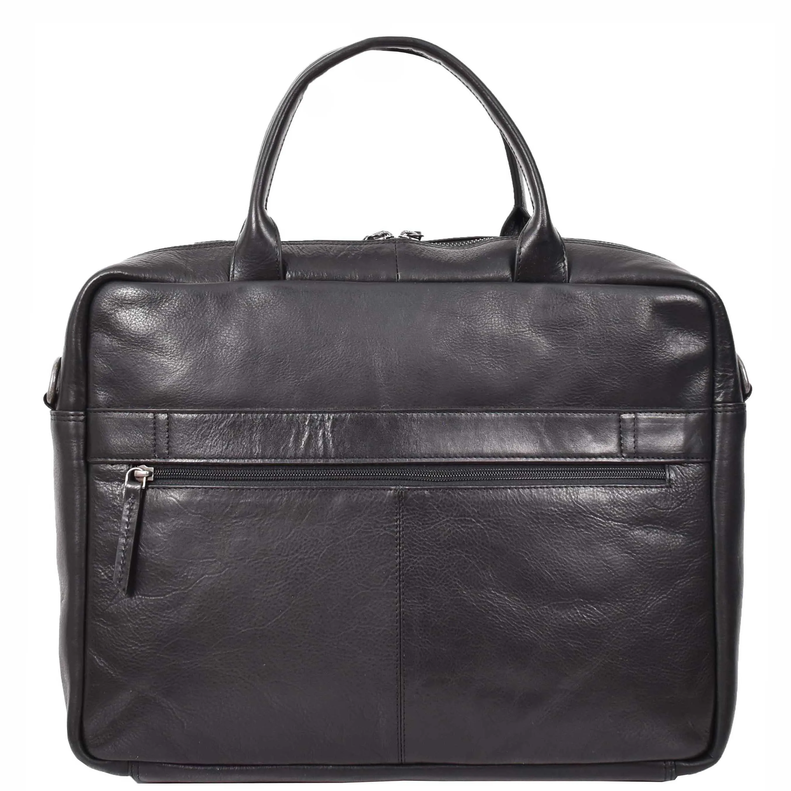 Real Vegetable Tanned Leather Satchel Bag Laptop Briefcase A703 Black