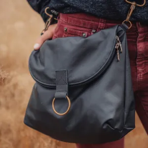 Relaxed Crossbody Backpack in Black