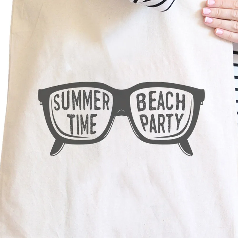 Summer Time Beach Party Natural Canvas Bags