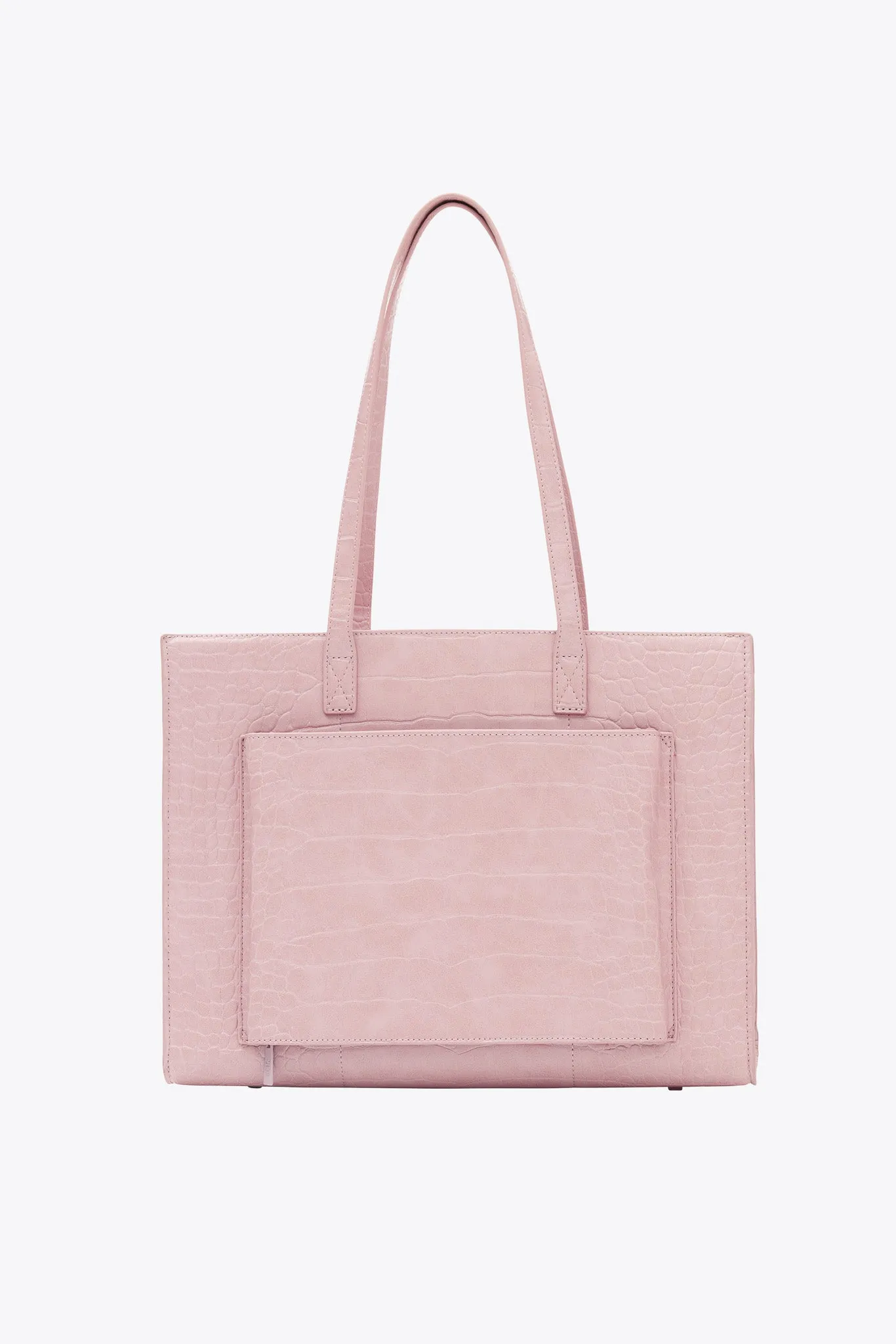 The Work Tote in Atlas Pink Croc