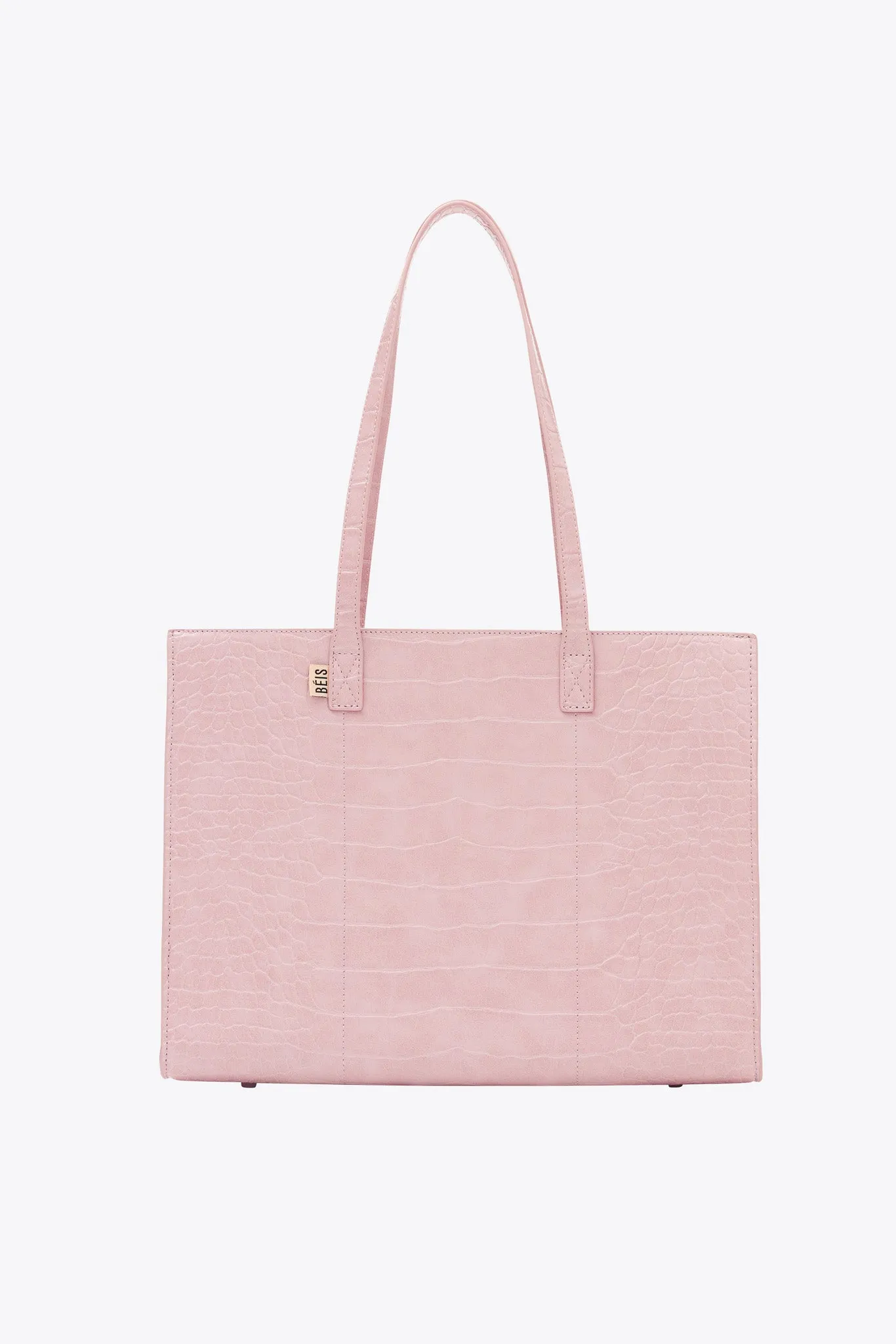 The Work Tote in Atlas Pink Croc