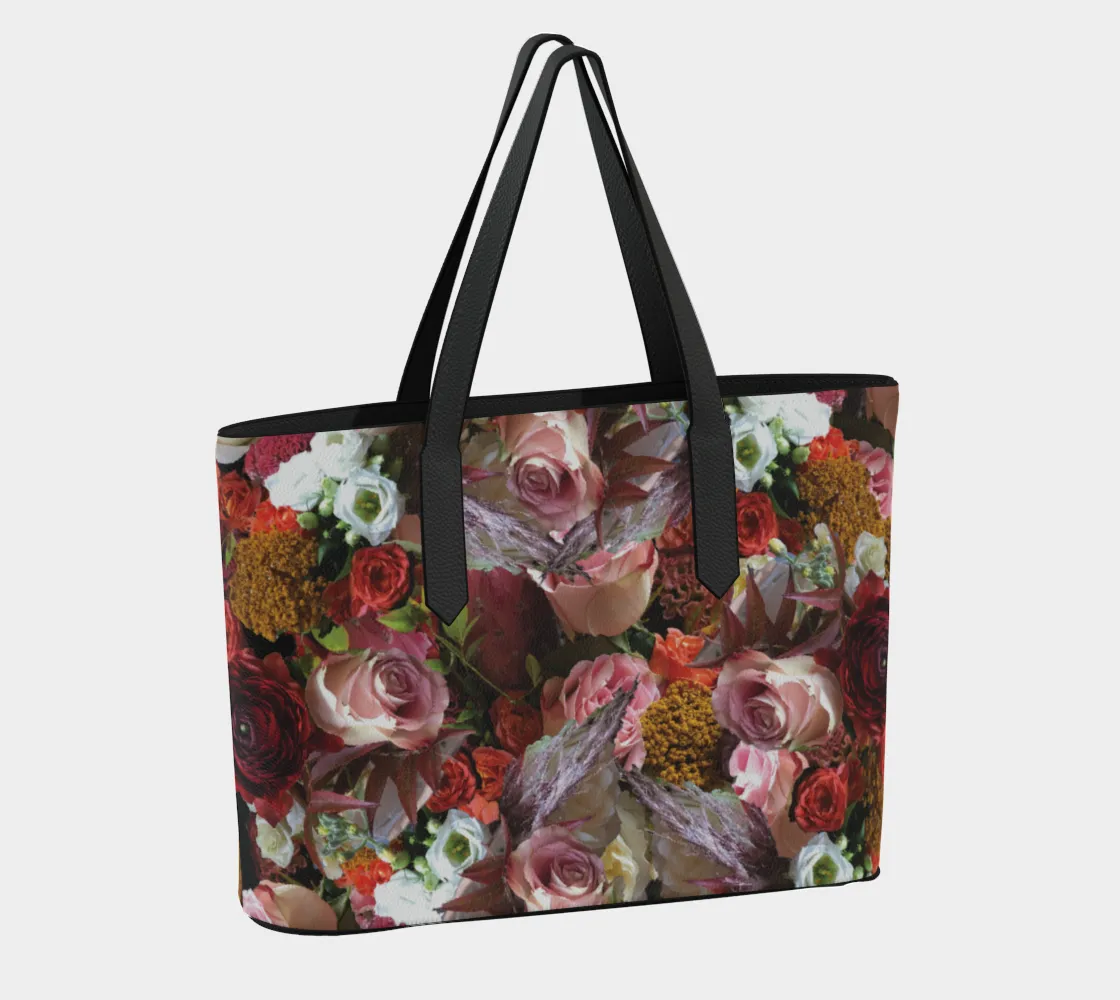 Wedding Flowers Vegan Leather Tote Bag