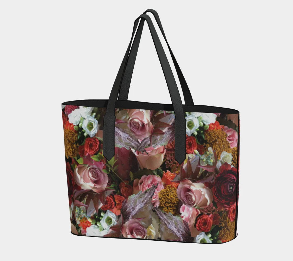 Wedding Flowers Vegan Leather Tote Bag